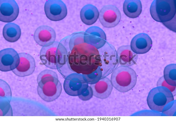Abnormal plasma cell or b-cell in multiple\
myeloma 3d\
illustration