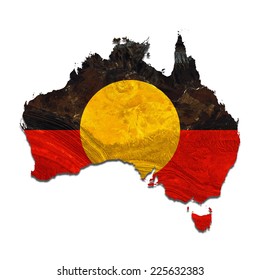 Aboriginal Australia Map And White Background