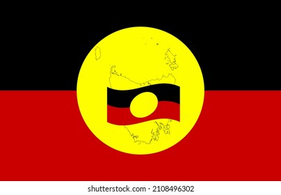 Aboriginal Tasmanians Flag Icon .