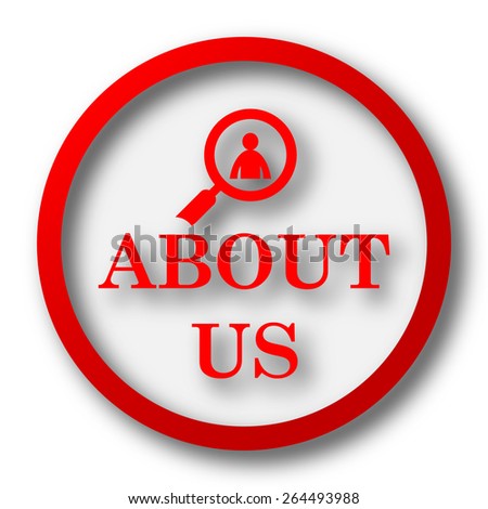 About us icon. Internet button on white  background. 