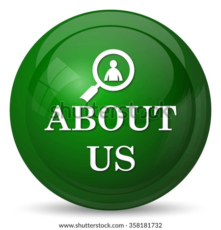 About us icon. Internet button on white background. 