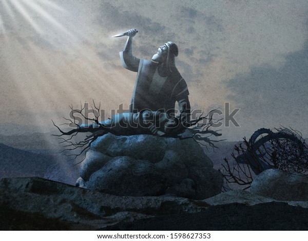 Abraham Isaac Test Faith Stock Illustration 1598627353