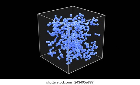 absolute zero temperature molecules particles losing kinetic energy 3d representation. Can be used to represent superconductor material on laboratory thermodynamics physics density, mass or pressure