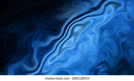 Absract blue background - Blue waves on black background - Deep sea color
