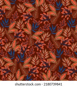 absract floral pattern leave desing red background