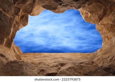 Abstact 3d render and natural podium background, The cave style podium create from stone and rock, Backdrop night sky for product display, minimalist mockup and showcase - Powered by Shutterstock