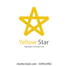 Abstact Five point star logo template. Logotype icon Superstar concept. 3D logo template.