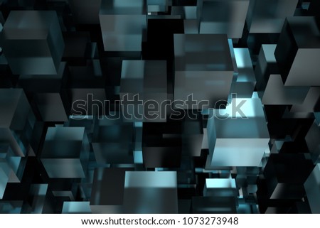 Abstact modern background with cubes. 3d rendering.