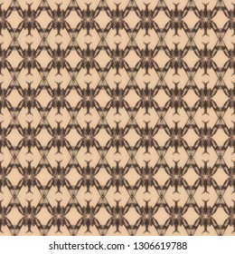 abstarct black on beige traditional symmetric pattern
