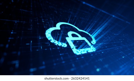 Abstract 2D Cloud technology concept. Cloud computing technology internet on data network with technology background. Service, Storage Concept. 