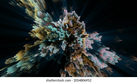 Abstract 3D background of fractal turbulence, perhaps suggestive of coral. Pixel sorting. Glitch art. Also available as an animation - search Footage for 1018656988