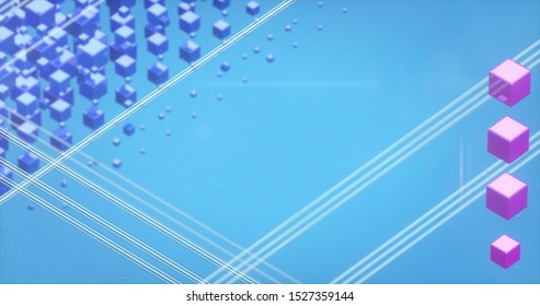 Abstract 3d background made out of cubes resembling pixels. Great placeholder for typography, business and presentations