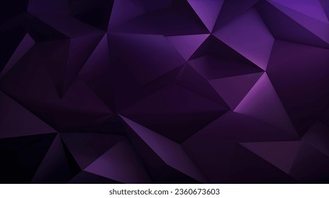 Abstract 3D Background of triangular Shapes in dark purple Colors. Modern Wallpaper of geometric Patterns
