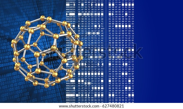 Abstract 3d Binary Background Molecular Shape Stock Illustration