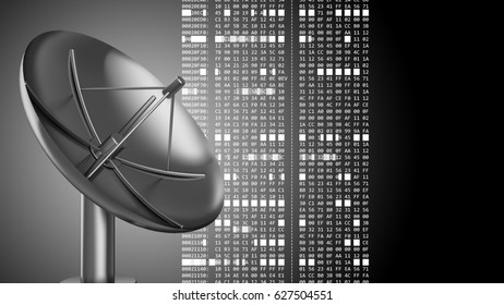 abstract 3d black background and sat antenna   hexadecimal code