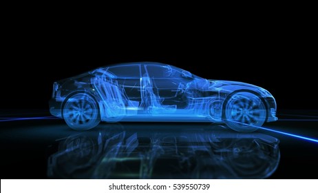 Transparent Car Concept Made 3d Graphics Stock Illustration 95719666