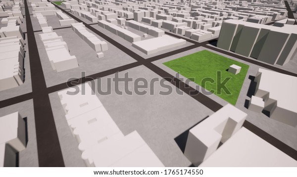 Abstract 3d city plan for game design.\
Architecture Perspective building. 3d rendering\
