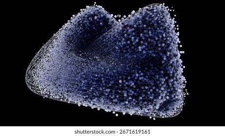 Abstract 3D Data Visualization on Black Background