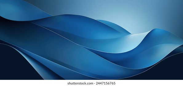 Abstract 3D Design Background with Blue Wavy Shapes