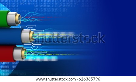 abstract 3d digital background with data cables and