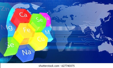 abstract 3d digital background with microelements head silhouette and earth