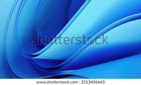 Abstract 3d folded paper effect. Modern blue background rendering