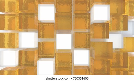 abstract 3d glass cubes background.3D rendering.