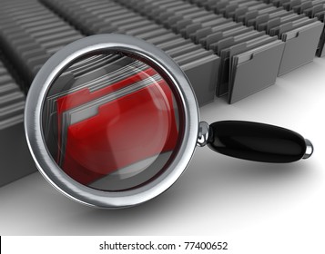 abstract 3d illustration of information searching concept