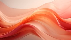 An Abstract 3D Image Of Digital Waves In Shades Of Pink And Orange - Wave Illustration. 