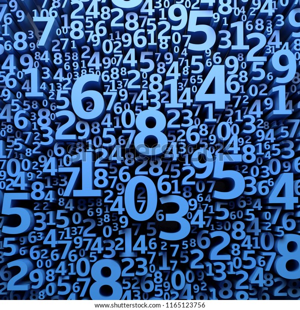 Abstract 3d Numbers Background Computer Science Stock Illustration