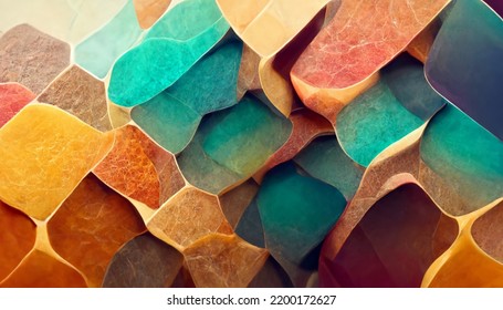 An Abstract 3D Pattern Color Gradient Background With Muted Tones.