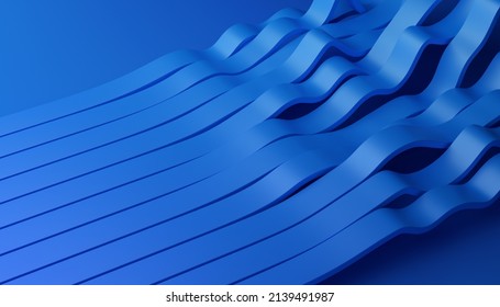 Abstract 3d render  background design and blue wavy lines