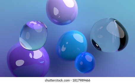 Abstract 3d Render Of Bubbles, Modern Background Design