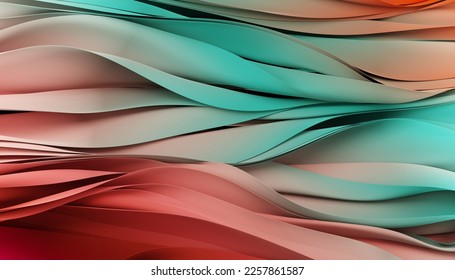Abstract 3d render  Colorful abstract background  Multicolored wavy fabric ribbons  Stylish gradient color  3d illustration
