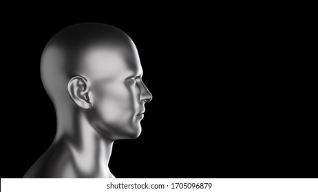 Abstract  3D Render Illustration Image With A Human Head