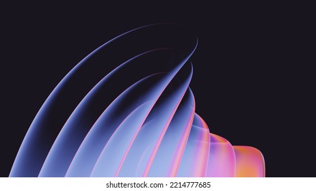 Abstract 3d render light emitter glass and iridescent holographic vibrant gradient wave texture  Design element for banner  background  wallpaper  header  poster cover 