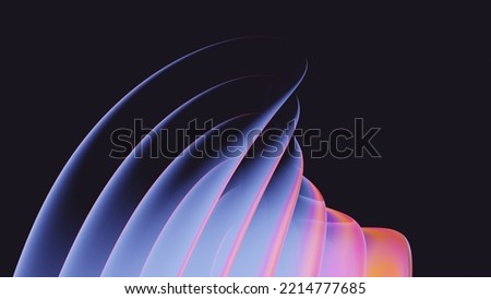 Abstract 3d render of light emitter glass with iridescent holographic vibrant gradient wave texture. Design element for banner, background, wallpaper, header, poster or cover. Foto d'archivio © 