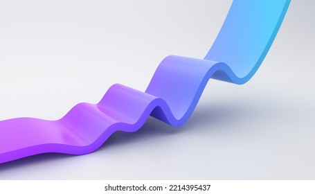 Abstract 3d render  minimalistic background and curved line  3D Illustration
