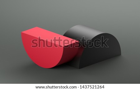 Abstract 3d render, modern background design with geometric shapes