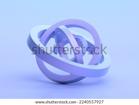 Abstract 3d render, pastel colored geometric design. 3D Illustration