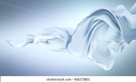 Abstract 3d rendering flowing cloth background