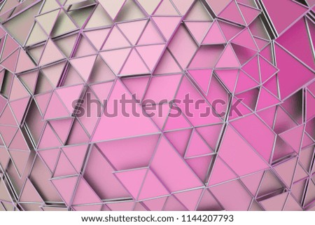 Abstract 3d rendering of geometric surface. Composition with triangles. Futuristic modern background design for poster, cover, branding, banner, placard.
