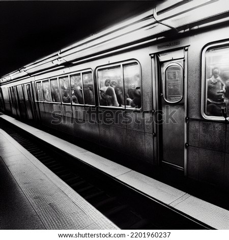 Similar – Image, Stock Photo sitting in a subway to central amsterdam