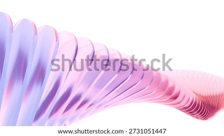 Abstract 3D Rendering: Soft Gradient Glass Spiral Strip