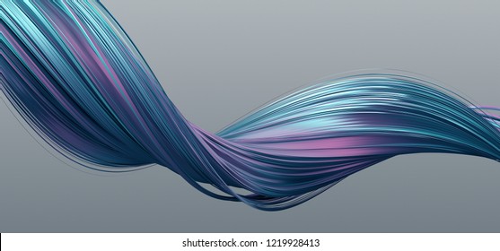 Abstract 3d rendering twisted lines  Modern background design  illustration futuristic shape