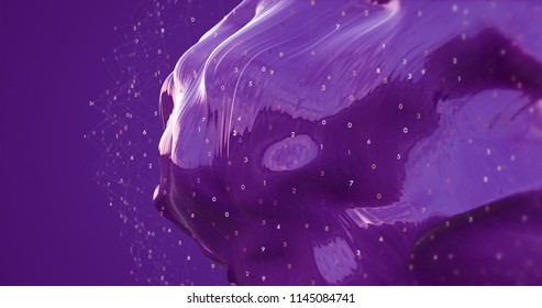 Abstract 3D Shape With Numbers - Smooth 4K Background Image