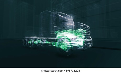 Abstract 3D Truck Engine