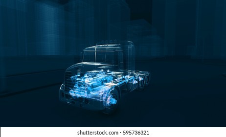 Abstract 3D Truck Engine