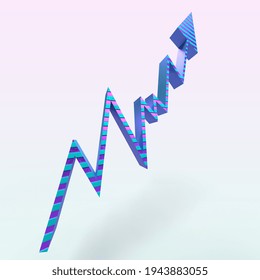 An Abstract 3d Upward Trend Line Arrow Background Image.