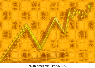 An Abstract 3d Upward Trend Line Arrow.